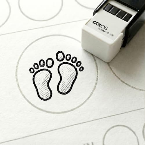 Dekolando Bonusstempel Füße Fußabdruck 10x10 mm – Bonuskartenstempel für Fußpflege Podologie Beauty-Studio Wellness - Stempel Bonuskarte Kundenkarte Stempelkarte
