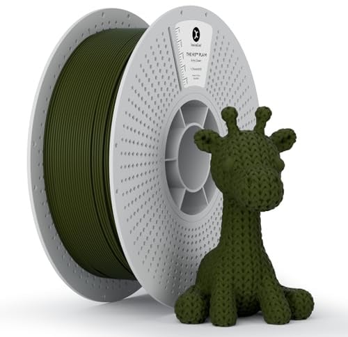 kexcelled Matte PLA Army Green Filament 1.75mm, Frosted Finish, 1kg | 3D Printing Aesthetic Material for Decor, Muted Tones, Removable Spool, FDM Printer Compatible +/- 0.03mm