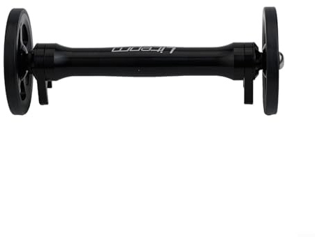 EXTRWORY Teleskop-Verlängerungsstange aus Aluminiumlegierung, für Brompton 3 Sixty Faltrad zum Schieben von Gehstabilität, Schwarz (schwarz mit Rad)