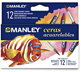 Manley MNQ000412 Lot de 12 crayons de cire