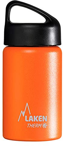 Laken Classic Botella Térmica Acero Inoxidable 18/8 y Doble Pared de Vacío, Unisex adulto, Naranja, 350 ml