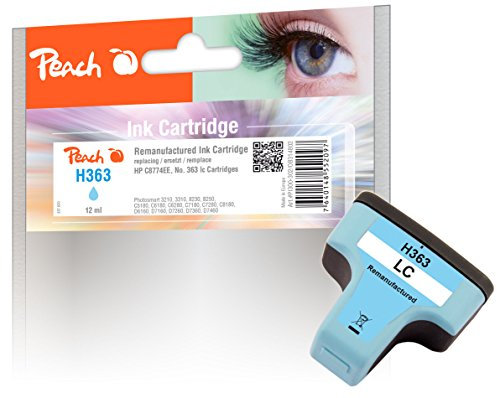 Peach H363 Druckerpatrone XL cyan light ersetzt HP No. 363 lc, C8774EE für z.B. HP PhotoSmart C 5180, HP PhotoSmart C 6270, HP PhotoSmart C 6280, HP PhotoSmart 3210, HP PhotoSmart C 8180
