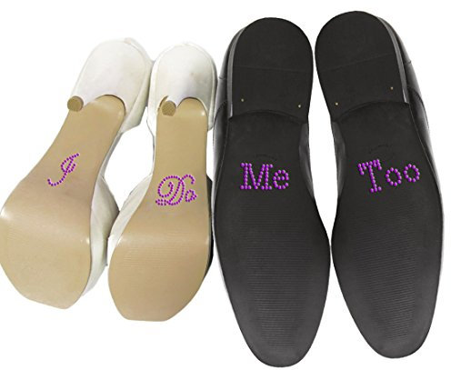 Schuhsticker-Set mit englischsprachiger Aufschrift „I Do“ und „Me Too“ aus Strass, für Hochzeitsschuhe, Aufkleber, Pink