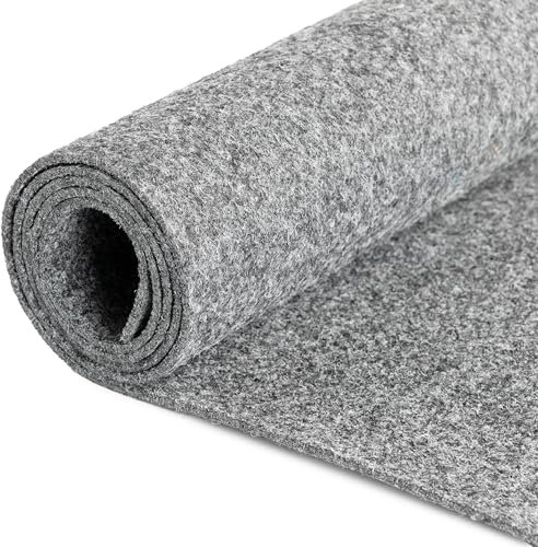 Nadelfilz TURBO Bodenbelag 200x400 cm Grau Meterware – Rutschhemmende, stuhlrollenfest | robust & trittsicher | Nadelfilz Boden für Büro, Treppe, Empfang & stark frequentierte Räume