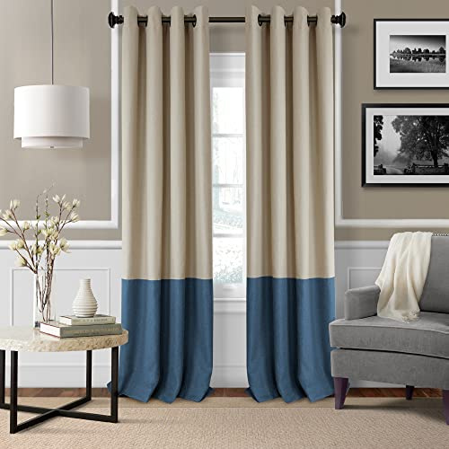 Elrene Home Fashions 26865874730 Braiden Room Darkening Grommet Window Curtain Drape Panel, 52 x 95, Navy, 1