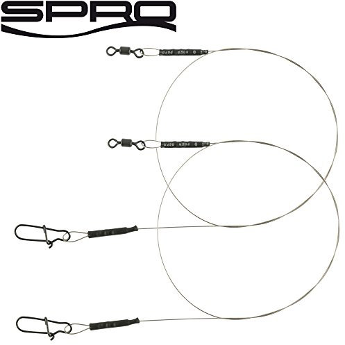 Spro Matt Black Leader 1x19-2 Stahlvorfächer zum Hechtangeln, Spinnvorfach zum Spinnfischen auf Hecht & Zander, Raubfischvorfach, Länge/Durchmesser/Tragkraft:20cm / 0.30mm / 6.8kg - 15lb
