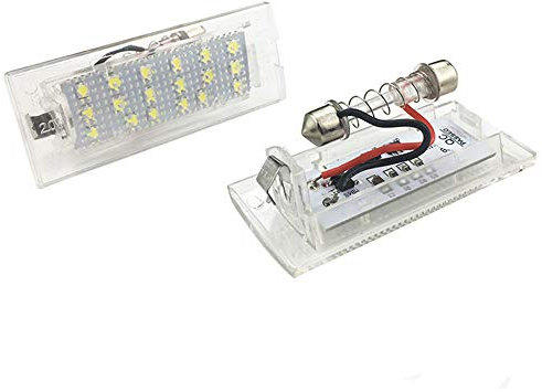 GZLMMY 2Pcs Error Free 12V LED License Plate Light Number Plate Lamp For E53 X5 1999-2003 X3 (White)