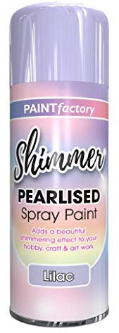 Swan household ® - Shimmer Pearlised Spray Paint - White, Sliver, Lilac, Pink - 400ml (Lilac)