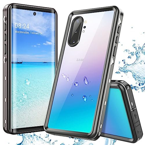 EFFUN Note 10 Plus Waterproof Case for Samsung Galaxy Note 10 Plus Waterproof Case, Built in Screen Protector Case for Samsung Note 10 Plus 5G, IP68 Waterproof for Note 10 Plus 6.8in, Black