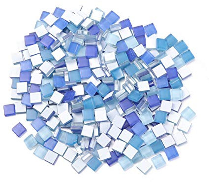 SUPVOX Colorful Glass Mosaic Tile 300Pcs Royal Glass Mosaic Tiles Modern Brick Thread Design Ceramic Tiles