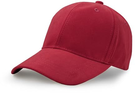 UltraKey Wildlederimitat Baseball Cap, Unisex Wildlederimitat Leder Einstellbare Schlicht Hut Baseball Cap Rot