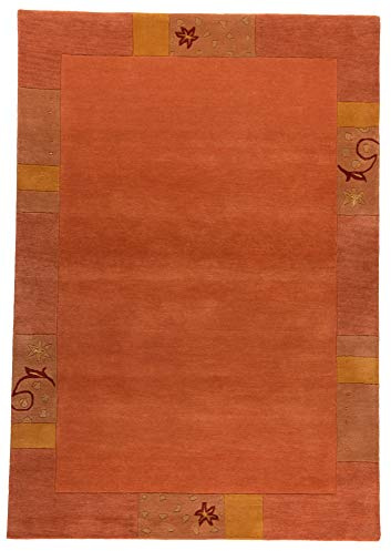 Teppich aus 95% Wolle / 5% Viscose; handgetuftet | Größe: 120 x 180 cm; Farbe: Terrakotta | THEKO die markenteppiche - Royal Ganges