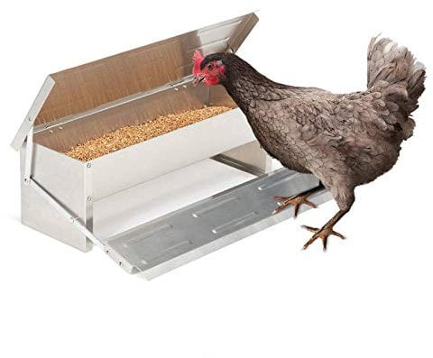 IDMarket - Mangeoire XL pour Poules Distributeur Automatique à pédale en Acier 5 KG