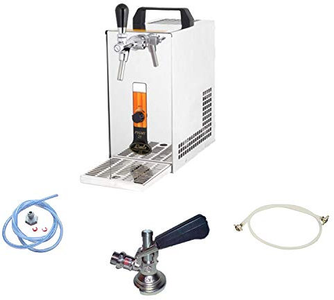 Komplett Set - Zapfanlage, Bierzapfanlage PYGMY 25/K mit Membranpumpe, 1-leitig Trockenkühlgerät aus Edelstahl, 35 Liter/h, Green Line, Zapfkopf:NC Adapter