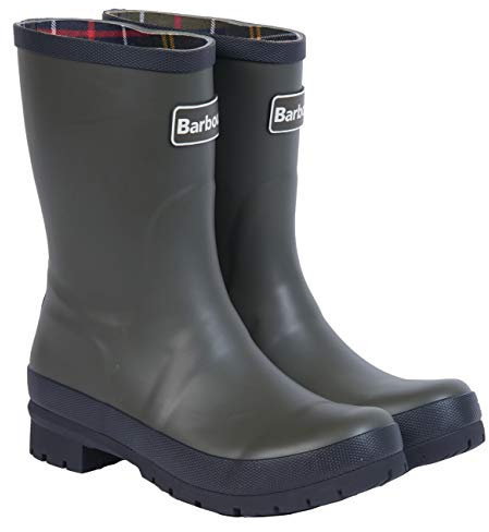 Barbour Banbury Gomma di Gomma Mid-Cut Pioggia Walking Logo Posteriore Wellingtons da Donna - Olive - 37