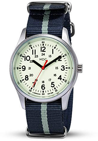 Infantry Uhren Herren Armbanduhr Militär Uhr Leuchtet im Dunkeln Outdoor Sport Herrenuhr Wasserdicht Fliegeruhr Tactical Field Watches for Men Leuchtende Blau NATO Nylonband