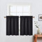 LinTimes Verdunkelungsvorhänge,Moderne halbe Caféküchen Fenstervorhänge für das Badezimmer Kurze Jalousien für kleine Fenster,66cmx61cm(26x24 inch),2 er Set Schwarz