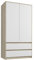 Framire B-9 Kleiderschrank in Sonoma Eiche mit Weiß, 2-türiger Kleiderschrank, 2 Schubladen, Kleiderschrank für das Schlafzimmer, Wohnzimmer, Flur, 180 x 90 x 55 cm