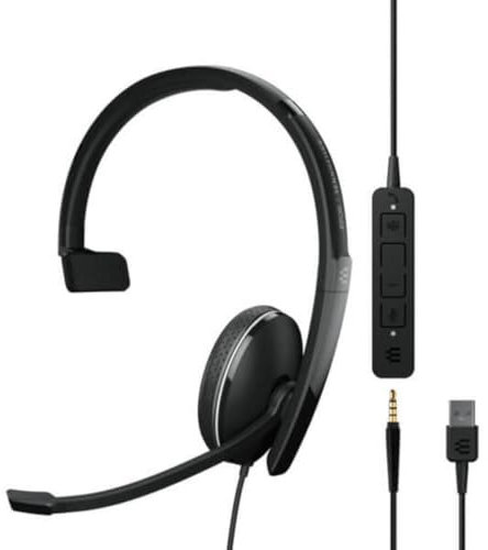 EPOS | Sennheiser Adapt 135T USB II (1000900) - Wired, Single-Sided Headset - 3.5mm Jack/USB Connectivity, MS Teams Certified - UC Optimized - Superior Sound - Enhanced Comfort - Call Control - Black