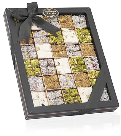 Palanci | Türkische Süssigkeiten Mix | Pascha Turkish Delight | Premium Lokum seit 1870 | Veggie | Jelly Fruit mit Pistazien, Haselnuss, Schokolade, Granatapfel | Süßigkeiten Mix (680 gr.)