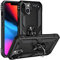 Fetrim Custodia per iPhone 13, Cover PC TPU Cassa Shell Supporto di Anello Rotante Case per Apple iPhone 13 Nero