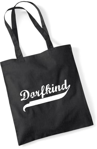 Hellweg Druckerei Jutebeutel Dorfkind Vintage Geschenk Tasche Black 10 Liter Baumwolle Dorfkind Vintage Geschenkidee
