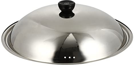 Dome Wok Cover Pan Lid Stainless Steel Universal Lid Pot Lid Replacement Frying Pan Cover Cast Iron Skillet Lid Cookware Lid for Pots Pans Skillets 34cm Pot Lid Domed Wok Cover