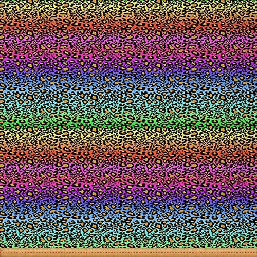 Leopard Drucken Polsterstoff für Stühle Regenbogen Cheetah Drucken Stoff von The Yard Safari Wild Tier Thema Dekostoff für Polster und Heimwerkerprojekte Bunt 460x150cm