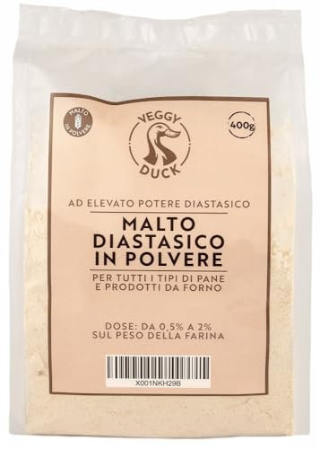 Veggy Duck - Malto Diastasico in Polvere (400g) | Farina di Malto d'Orzo ad Elevato Potere Diastasico | Ideale per Panificazione
