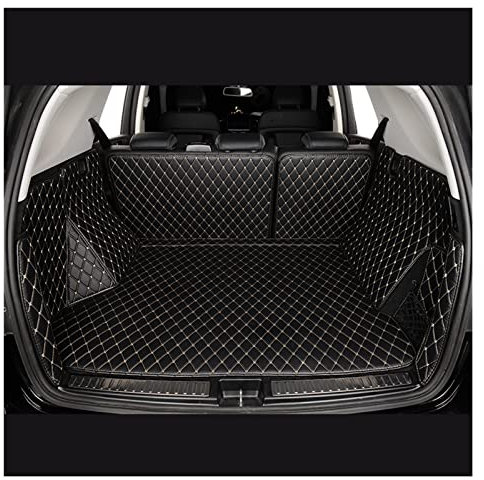 Kofferraummatten Für Hyundai Für Ioniq 5 EV 2022 2023 Custom Car Trunk Mats Cargo Liner Zubehör Auto Leder Kofferraummatte (Color : Black beige)