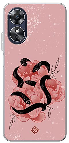Movilshop Coque en silicone souple transparente pour smartphone Oppo A17 Tentation florale