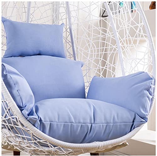 PJDDP Hängesessel Kissen, waschbar Polster Auflage für Polyrattan/Rattan Hängeschaukel, Hängekorb, Schaukel Korb, Schaukelstuhl Auflage Gartenschaukel Sitzkissen für Terrasse Hof Garten,Light Blue