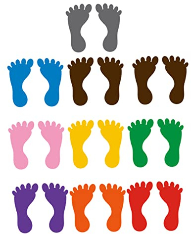 10 Paar Fuß Aufkleber Fußabdruck-bodenaufkleber Mit Wegbeschreibungen Mit Sozialem Abstand Und Fußabdruck Füße Karikatur Kind Pvc Wandtattoos