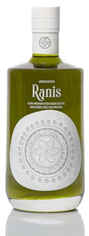 Ranis Premium Edition Premiato Olio Extra Vergine di Oliva Ultra Premium con un sapore unico e un aroma intenso da una rara varietà di olive antiche in Achea, Grecia 500ml - Ricco di antiossidanti