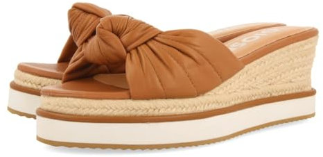 GIOSEPPO Sandalias Tipo Pala Color Cuero con Detalle DE Nudo Y CUÑA para Mujer CAKRAN