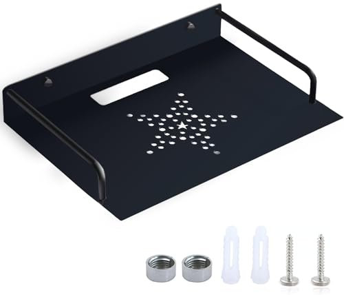 HOMURY Universelle Wandhalterung für Router, Router Regal, Kleiner Projektor Wandregal, Aluminium Mehrzweck Halter Wandregal, für TV-Box, Router, Set-Top-Box, Mini PC, TV Zubehör (Schwarz)