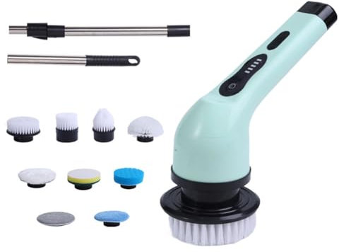 liovitor Autolaveuse Électrique avec 9 Têtes de Brosse Remplaçables pour Sol de Salle de Bain