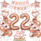Rosegold Luftballon 22. Geburtstag - Deko für Frauen, Party Ballons, Geburtstagsdeko in Roségold