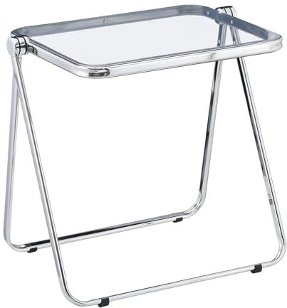 KAIHAOWIN Acrylic Folding Table, Space Saving Small Desk for Home Office, TV Tray, Computer Desk for Small Spaces, No Assembly Required