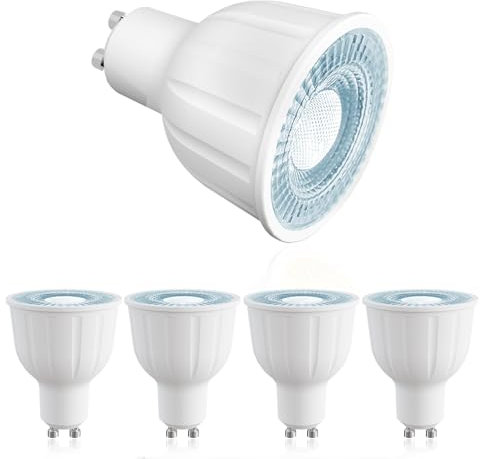 ezmyma Led Gu10 Daylight White 6000K Bulbs,12w gu10 Led Reflector Lamp 1150lm Equivalent 110W Halogen,Wide Beam 120°Spot,No Dimmable,4 Pack