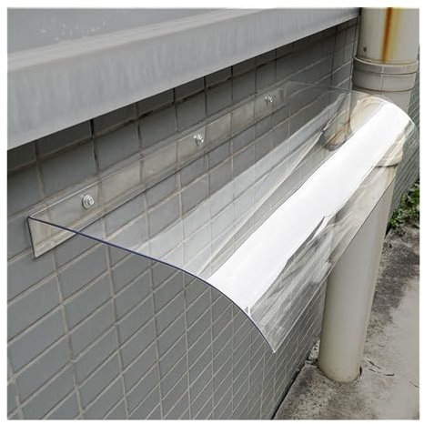 Transparenter Polycarbonat-Türüberdachung, 120 cm, UV-Regen- und Schneeschutz, Unterstand für Haustür/Terrasse/Balkon