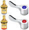 NathrBTV 2 Pcs Replacement Tap Valves Brass Ceramic Disc Cartridges Insert Set Quarter Turn 1/2 Inner Faucet Valve with 2 Metal Lever Heads for Kitchen Bathroom Tap Replacement