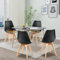 H.J WeDoo Esszimmergruppe Esstisch mit 4 Stühlen Essgrupp, Rechteckig Küchentisch und Esszimmerstühle mit PU Leder Kissen, Sitzgruppe für Wohnzimmer Küche Büro(Schwarz Tisch+4 Schwarz&Gold Stühle)