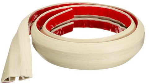 QUARKZMAN Cache-Cordon de Sol de 4 Pieds W0.55 x H0.28 Canal Intérieur en PVC pour Cacher Les Câbles d'Extension, Protège-Câbles pour Gestion des Câbles, Couleur Bois Beige
