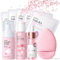 Japan Sakura Skincare Set für Teenager-Mädchen, Sakura Hautpflege Set Geschenkset Frauen, Gesichtspflege Geschenke Set, Make-up Beauty Set mit Reinigung Essenz Gesichtsmasken Make-up-Entferner