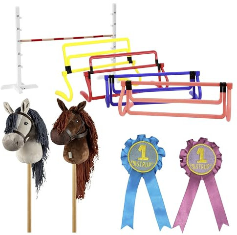 Betzold Hobby Horsing Turnier-Set - inkl. Hindernisse Steckenpferde Schleifen für Kinder