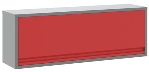 vidaXL Metall Werkzeugschrank Grau und Rot | Wandmontage | Viel Stauraum | 100 cm | Langlebiger kaltgewalzter Stahl für Bastelräume, Werkstätten, Raumorganisation, Innenorganisationslösung, modern