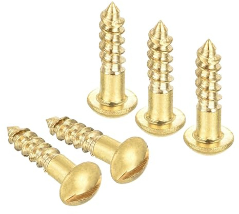 TA-VIGOR 20Pcs Self Tapping Screws, M3 Slotted Pan Head Screw, 12mm Round Head Slotted Tapping Screws, Brass Machine Wood Fasteners Bolts for Wood, Drywall, Furniture, Repairing