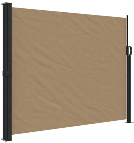 Auvent latéral Rétractable Store Latéral Vertical Paravent Brise Vue Rétractable écran d’intimité de Jardin, Taupe 170x300 cm