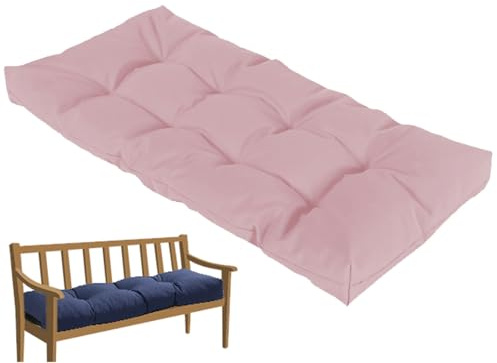 VEAI Coussin de Banc de Jardin 2/3 Places Exterieur/d'intérieur,Coussin Chaise Longue Extérieur,Coussin de Siège de Banc rectangulaire pour la Maison/Jardin/Chaise/balançoire/Patio(Rose,130x50cm)